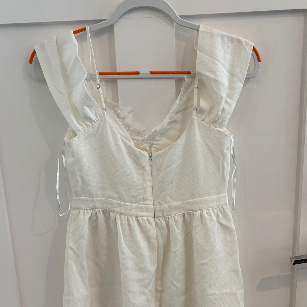Wayf Cream Lace-Trimmed Midi Dress - Picture 2 of 3